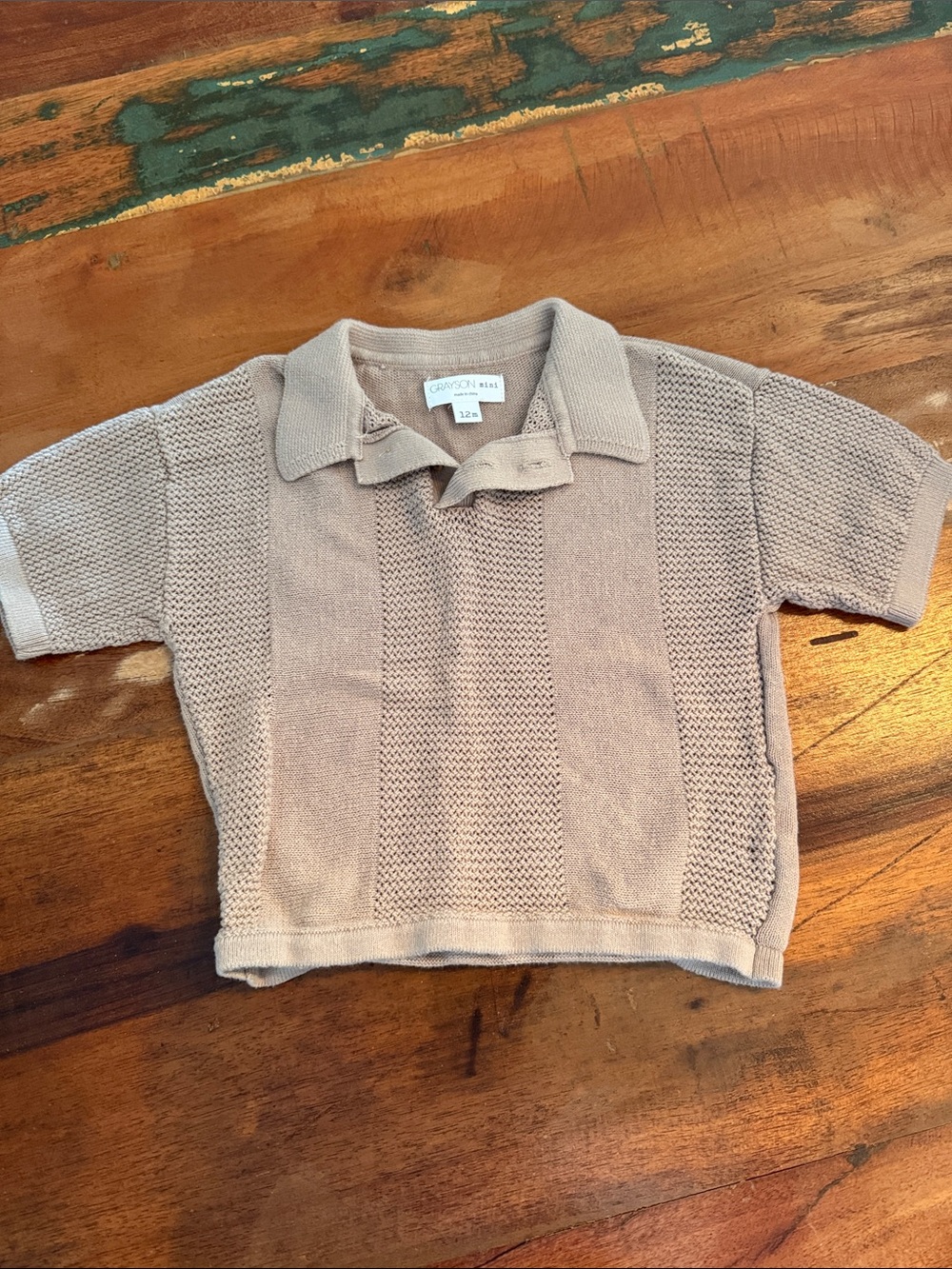 Carter's Beige Knit Polo Top for Kids